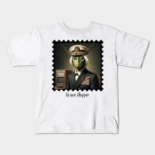 Grace Hopper (Grasshopper) Kids T-Shirt